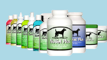 Nuvet vitamin supplements for dogs and cats.